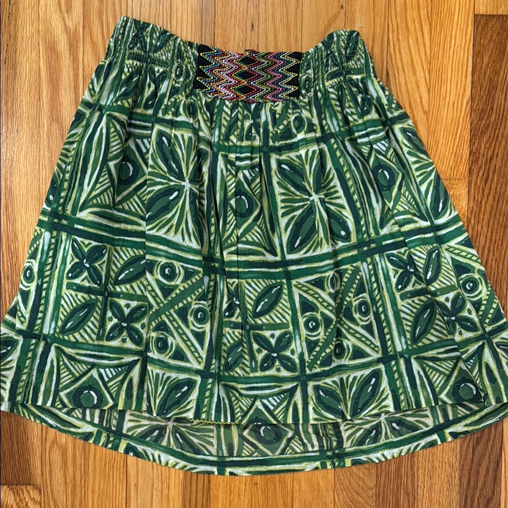 Green Patterned Women's Skirt
